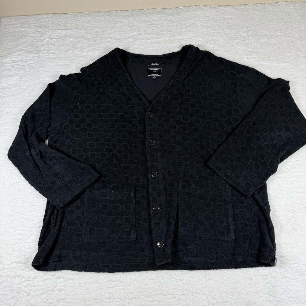 Todd Snyder Cardigan Sweater Men Extra Large Dark Blue Italian Fabric